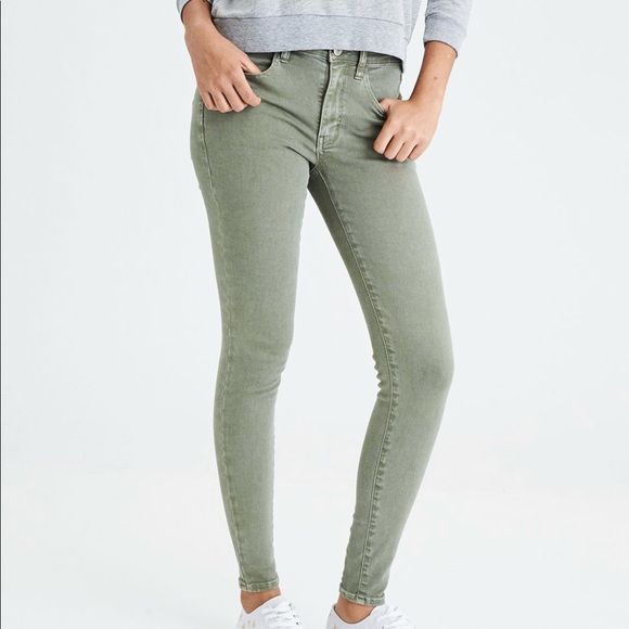 American Eagle Outfitters Denim - AE Next Level High Waisted Jegging in Sage